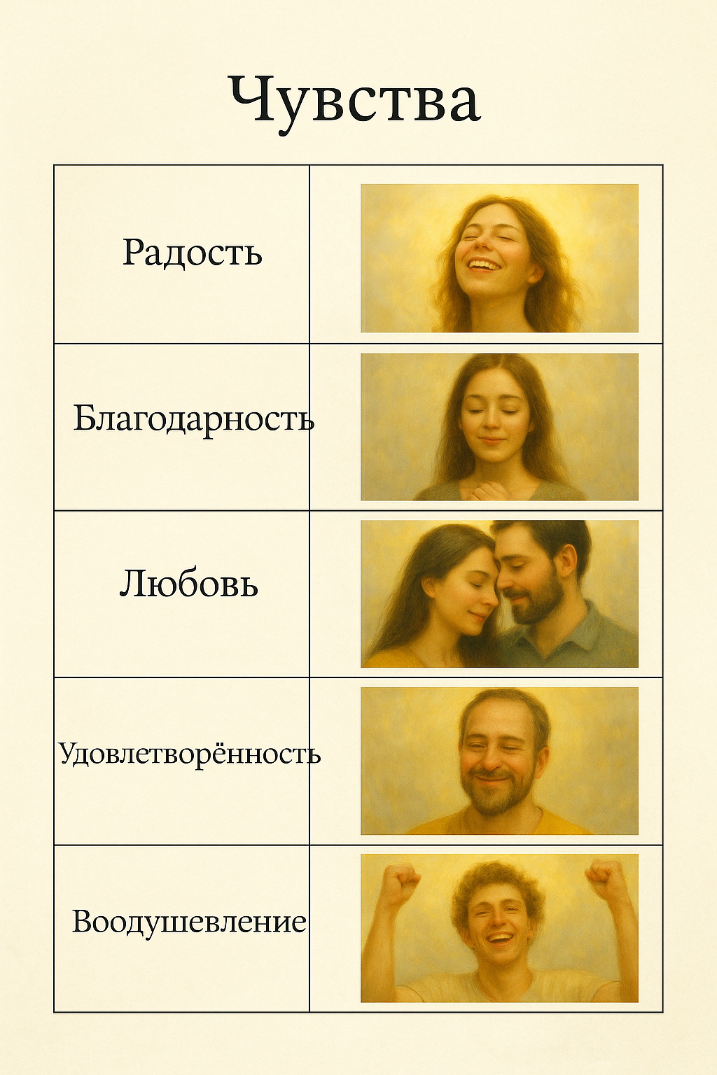 Иллюстрация к статье «Таблица эмоций и силы, которую они дают